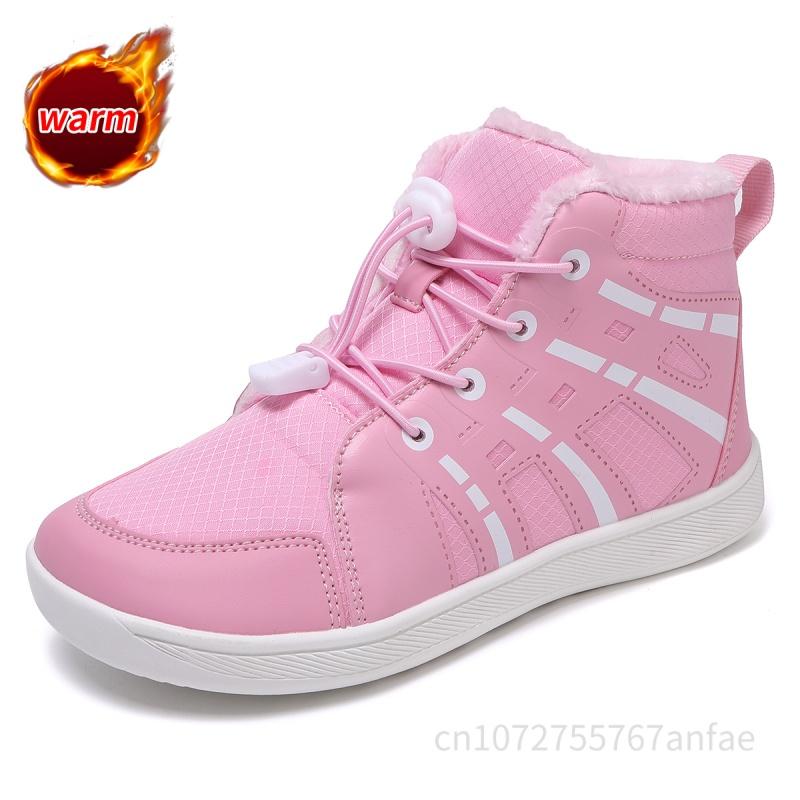 Jungen Mädchen Schneestiefel Wasserdicht Winterschuhe Kinder Barfußschuhe Winter Weite Zehen Sneakers Warme Schneestiefel Leicht Rutschfest