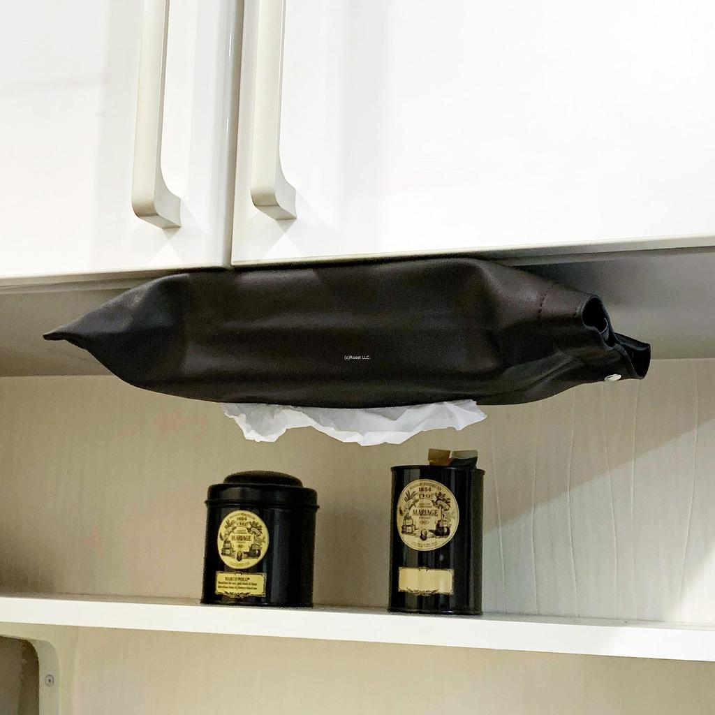 Inspected In Stylish Hanging Tissue Case for and Compatible with Boxes and Boxless PU Leather Black Visor [100% Japan] Cars, Headrests, Kitchens,