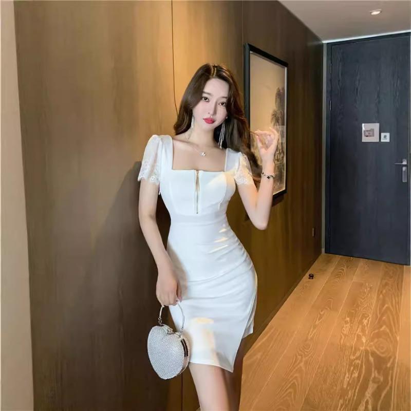 

Летнее сексуальное облегающее платье с глубоким вырезом и мешковатыми ягодицами, платья на молнии XL белый