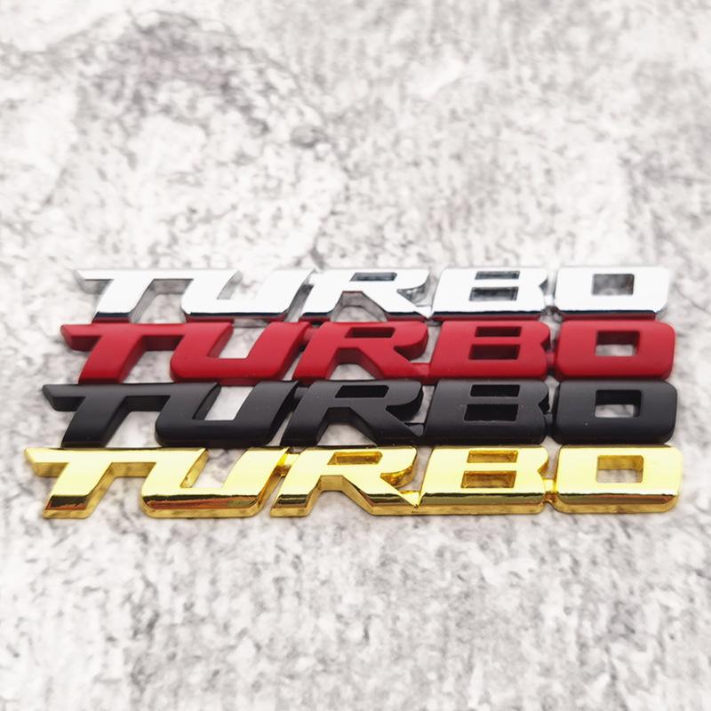 Turbocharged Car Emblem Sticker - Metal Sport Body Strip