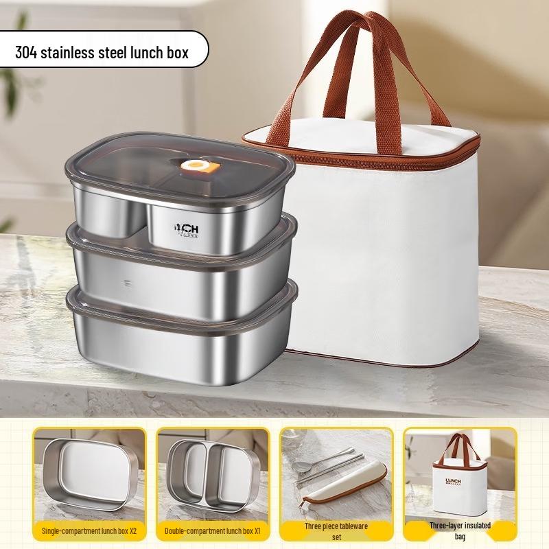 

Ruhan 304 Stainless Steel Microwave-Safe Divided Lunch Box