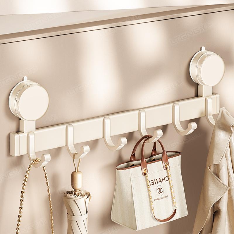 Strong Vacuum Suction Cup Hook Hanging Clothes Storage Rack, No Punching Behind The Door, Wall Hanging Load-bearing Clothes Storage Rack