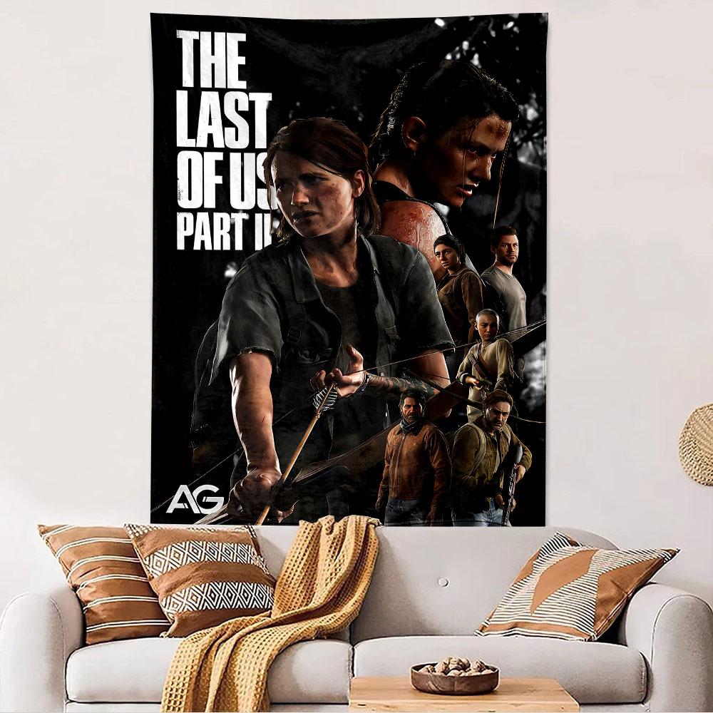 The Last of Us Part II Tapestry Wall Hanging, Video Game Poster Vintage, Wall Decor for Bedroom Living Room Dorm