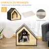 Dog House Indoor Dog Cave with Cushion Dog House Dog Cave with Sloped Roof Cat House for Small Dogs Up To 8 Kg 60 X 40 X 59.2 Cm, Brown