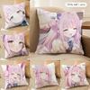 M-Misono Mika Blue Archive Cushion Cover Silky Short Plush Invisible Zipper Dustproof Sofa Pillow Case For Home Decor