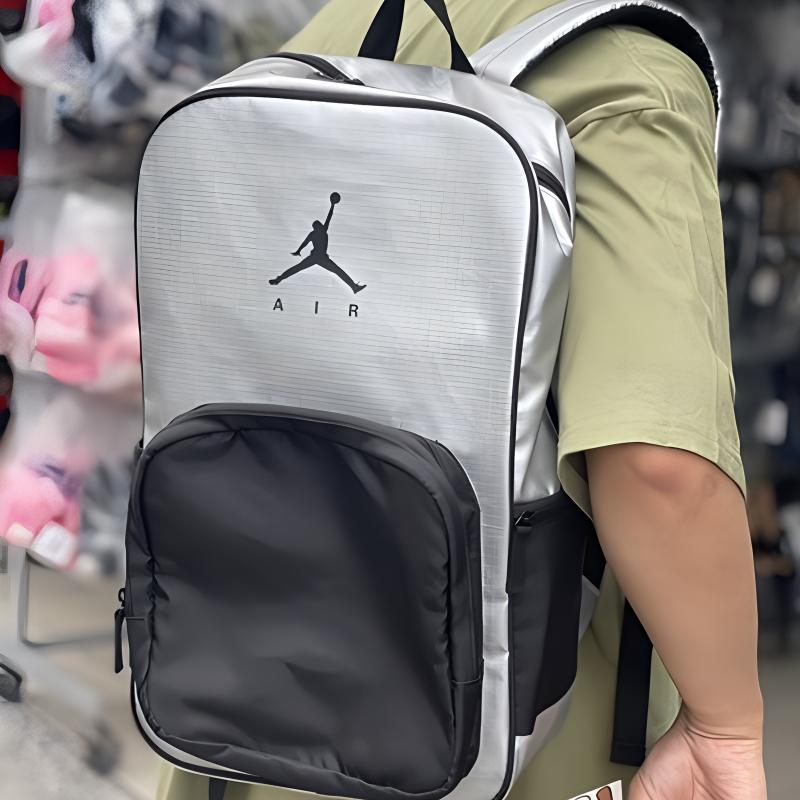 Jordan High-quality Fabric Laptop Backpack Regular Unisex Silver Black Jordan DH0887-022