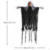 Halloween Spectre Hanging Decoration with Glowing Eyes Scary Black Girl Haunted House Prop Female