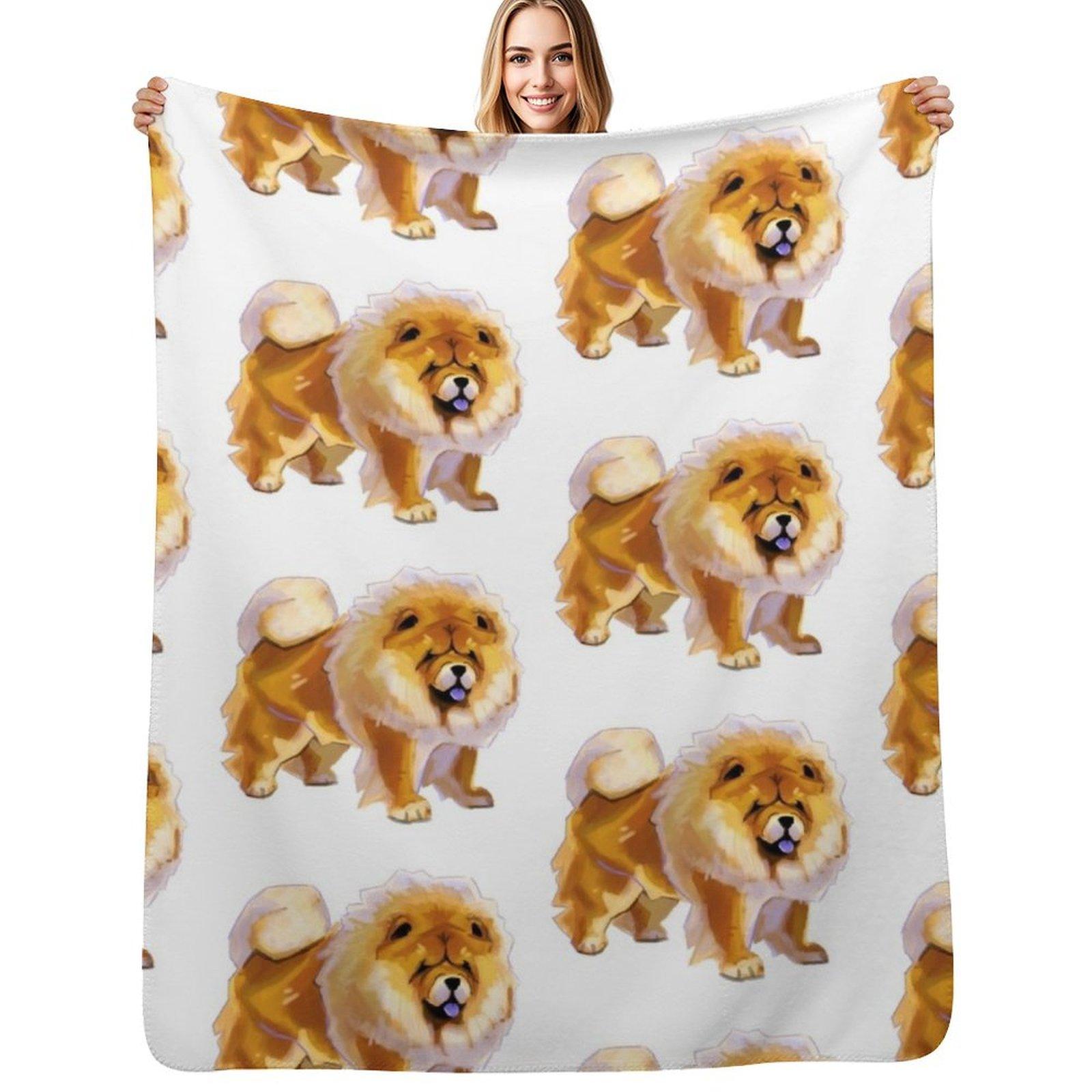 Chow chow Throw Blanket Wrinkle Resistant Lightweight Blanket Size: 75*100cm, Weight: 230 GSM