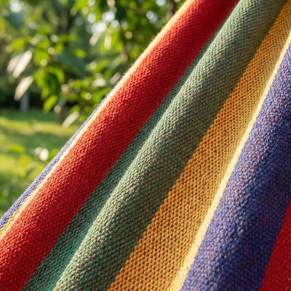 Portable hammock with straps is suitable for backyard porches and indoor/outdoor use