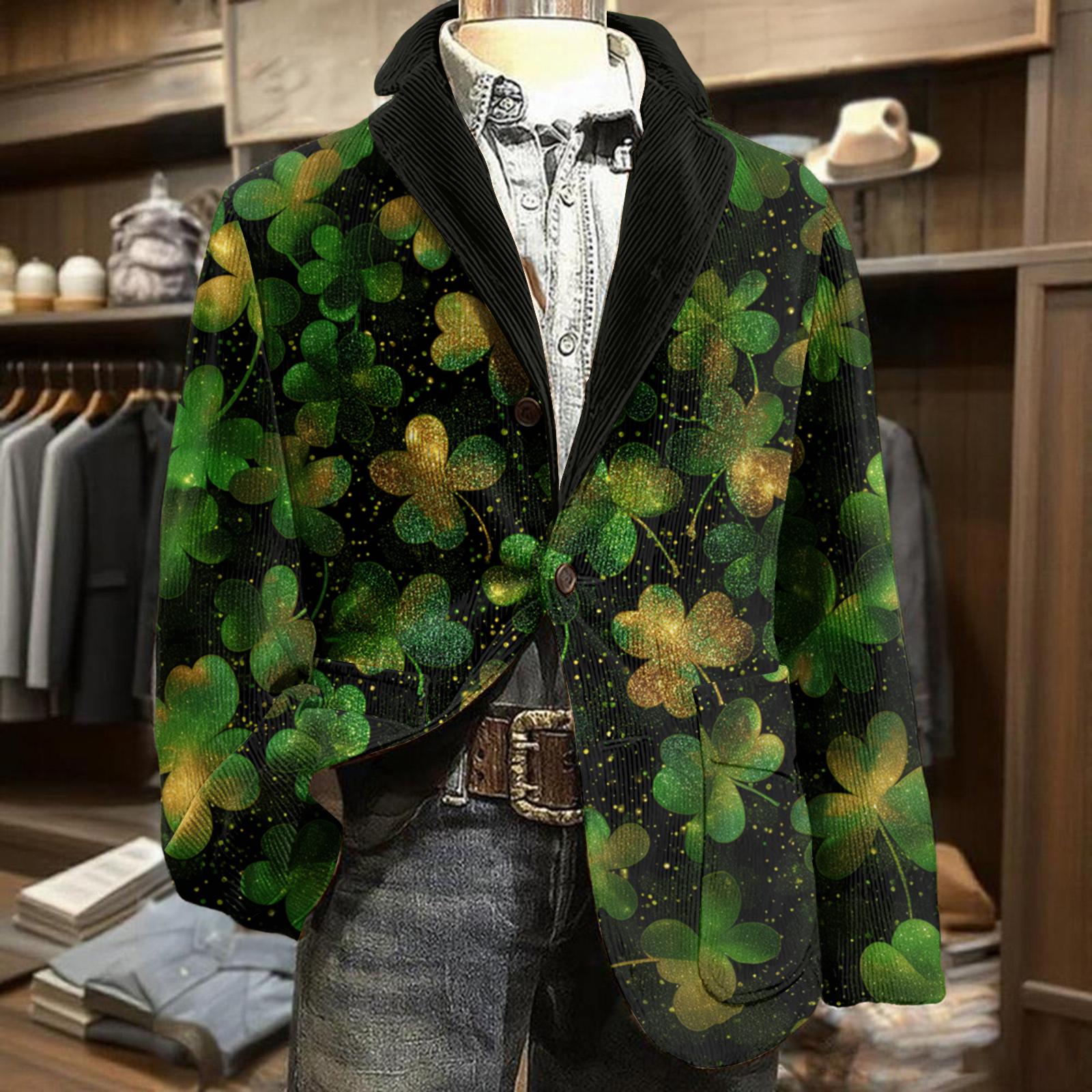 Мужская деловая повседневная мода Принтованная вельветовая куртка S