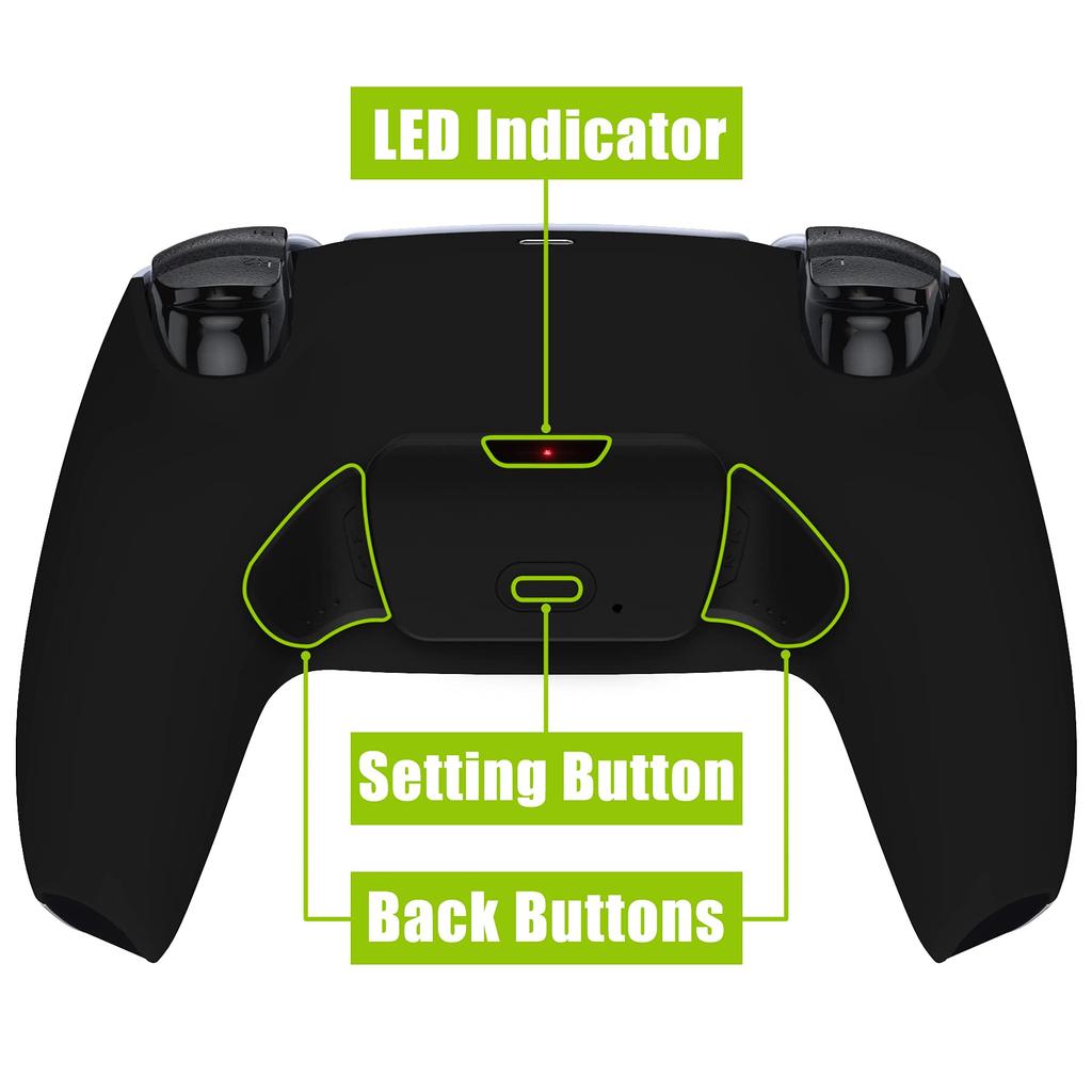 eXtremeRate Programmable Back Paddle Plastic Rise Remap Kit for PS5 Controller Upgrade Board for Solid Color PS5 Controllers with Redesigned Back Case