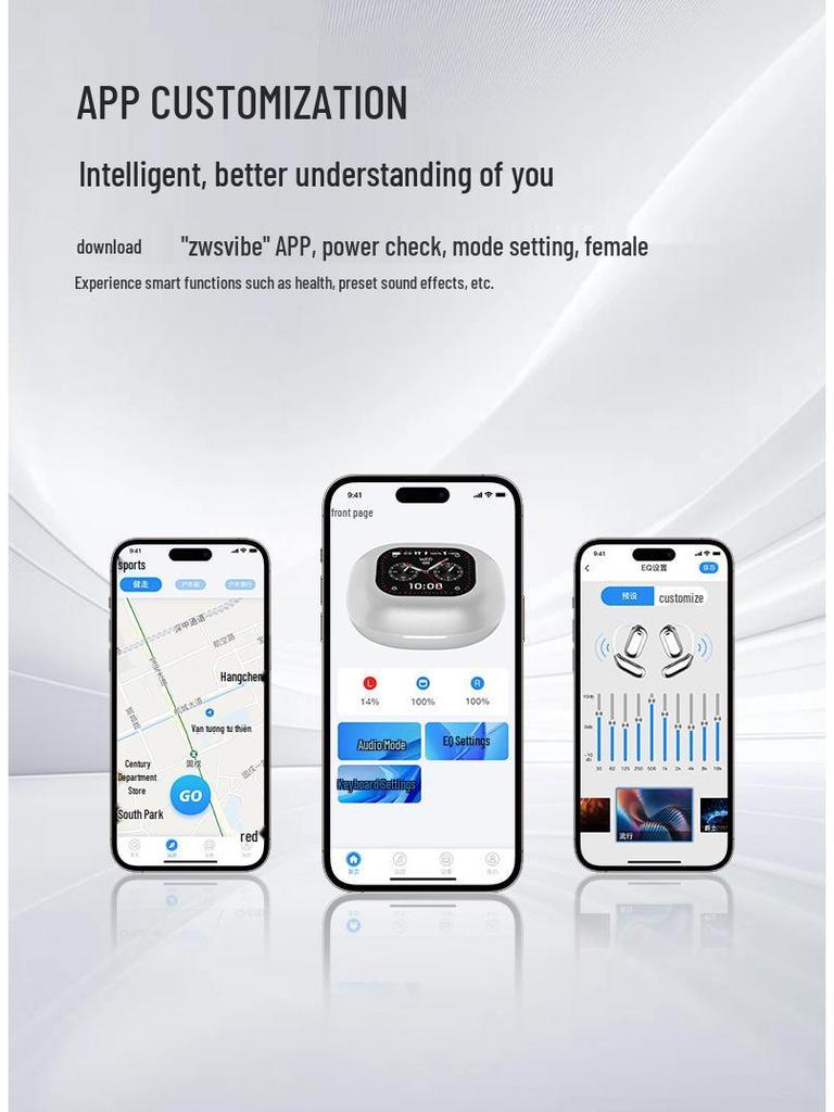 Jinanda LCD Screen Bluetooth Sports Headphones with AI Translation