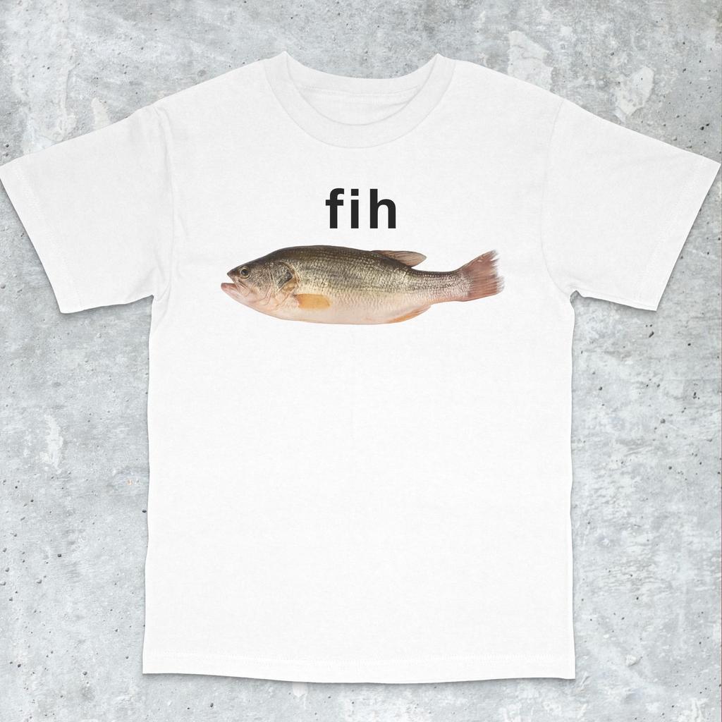 Fih Fish T-shirt Summer Men's Tracksuit Crew Neck Short Sleeve Tops Casual Sportswear Harajuku