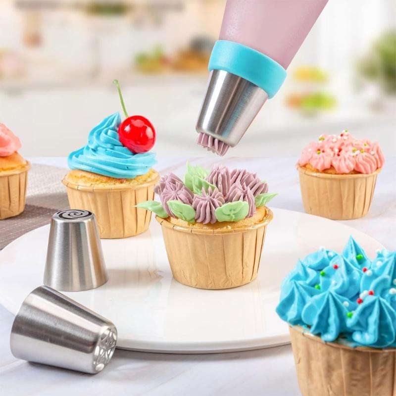 Cream Nozzle Set of 54 Cookie Mold Piping Bag Biscuit Butter Baking Tools Accessory Gift for Adult Beginners Starter