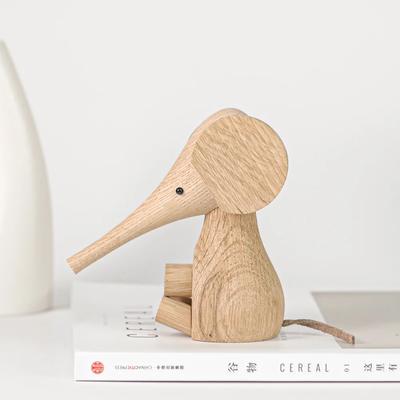 Nordic Style Oak Elephant Figurines, Lucky Wooden Animal Crafts, Room Decoration and Gifts, Home Interior Decor Ornaments