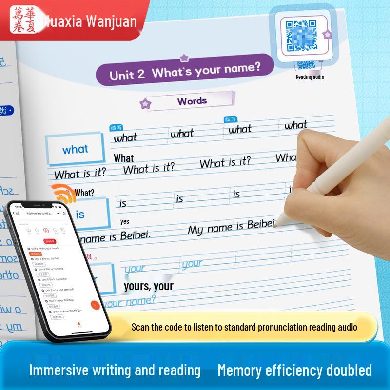 2026 New Edition English Handwriting Copybook for Grades 3-6, Semesters 1 & 2