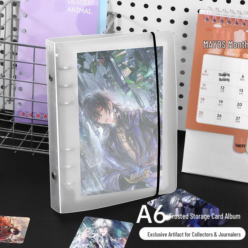 Korean A6 Frosted Transparent Loose-leaf Photo Album with Stickers for Photos, Tickets, and Postcards - 6-inch DIY Storage Album