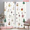 2pcs,2D Plane Printing Creative Curtains Christmas Ornaments Trees Holly Jingles (3) Versatile Durable Polyester (without Rod)