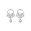 New Bow Earrings with High-end Feel, Light Luxury, Fashionable Simplicity, Water Droplet Earrings, Niche Design Earrings