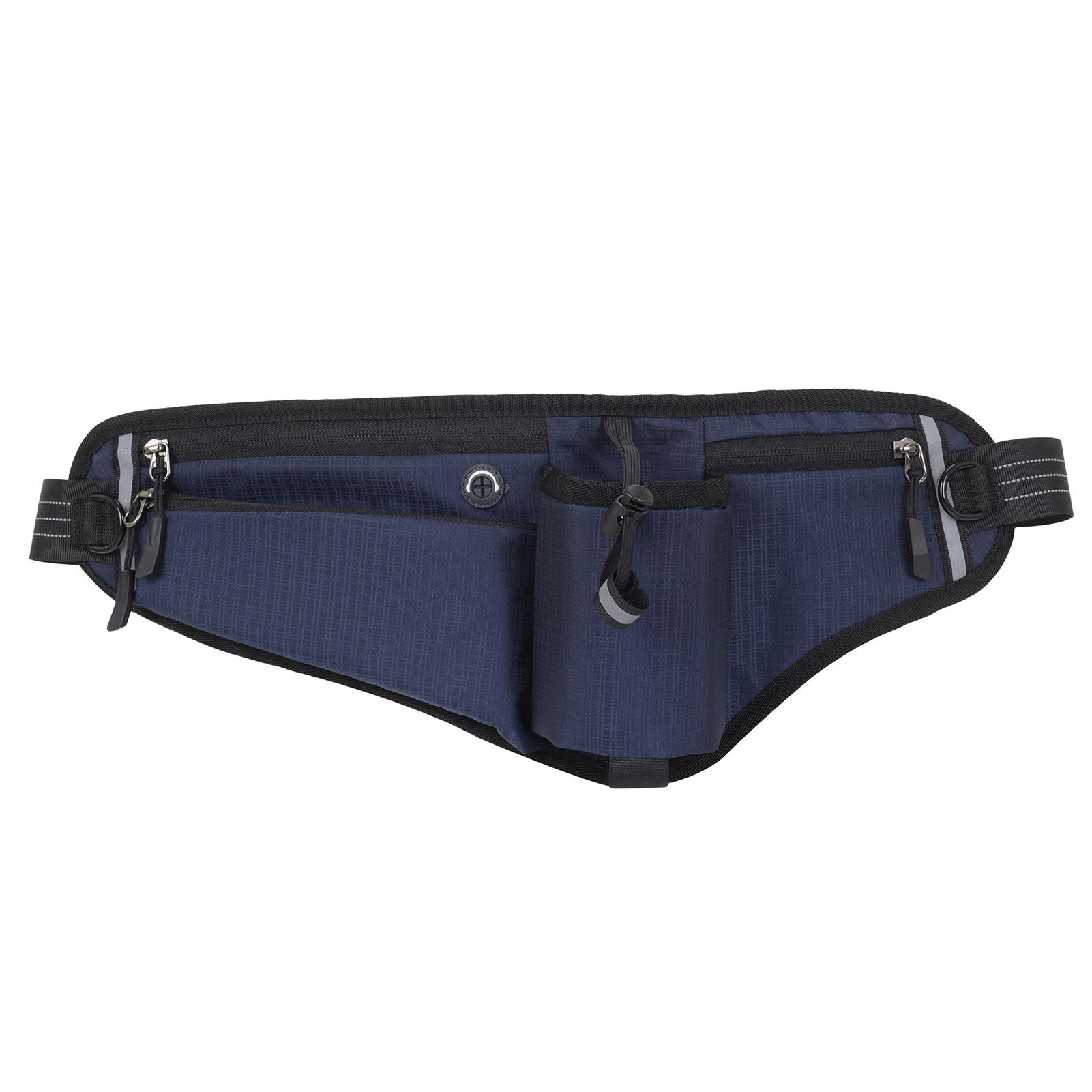 

Сумка на пояс для бега Running Waist Pack, регулируемая, для питья, с держателем для бутылки с водой темно-синий