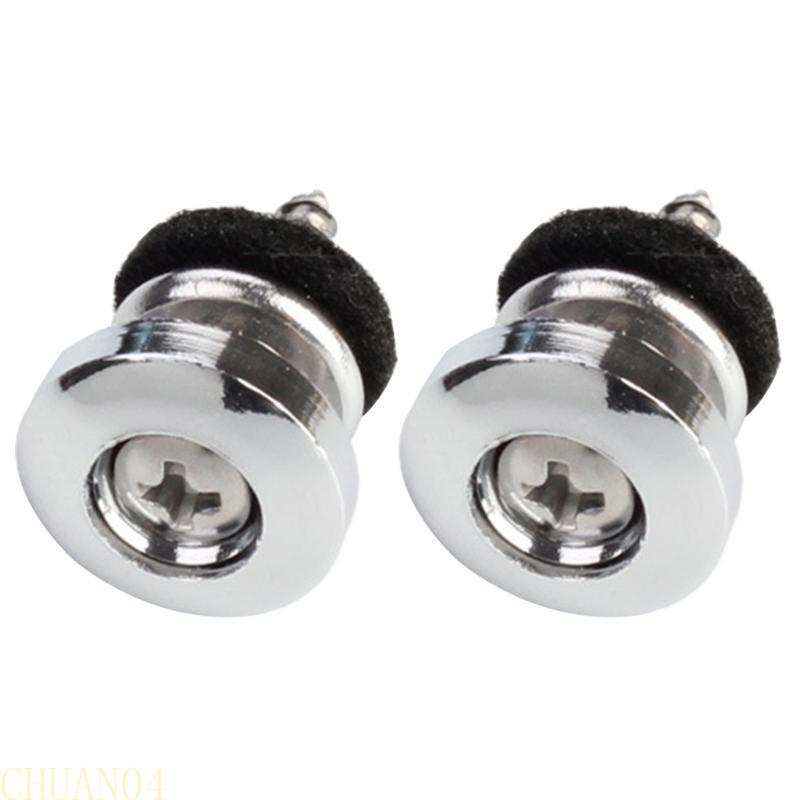 A1A2 2Pcs Metal Guitar Strap Locks Guitar Strap Buttons Guitar Strap Buttons End Pins with Mounting Screws and Felts Cushions серебряный