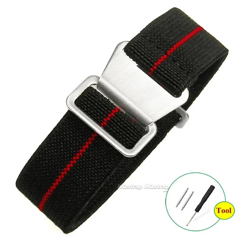 18 20mm 22mm Elastisches Uhrenarmband Nylon-Uhrenbänder Universelles Stoff-Armband für Herren Smartwatch Fallschirmtaschen-Armband für Tudor