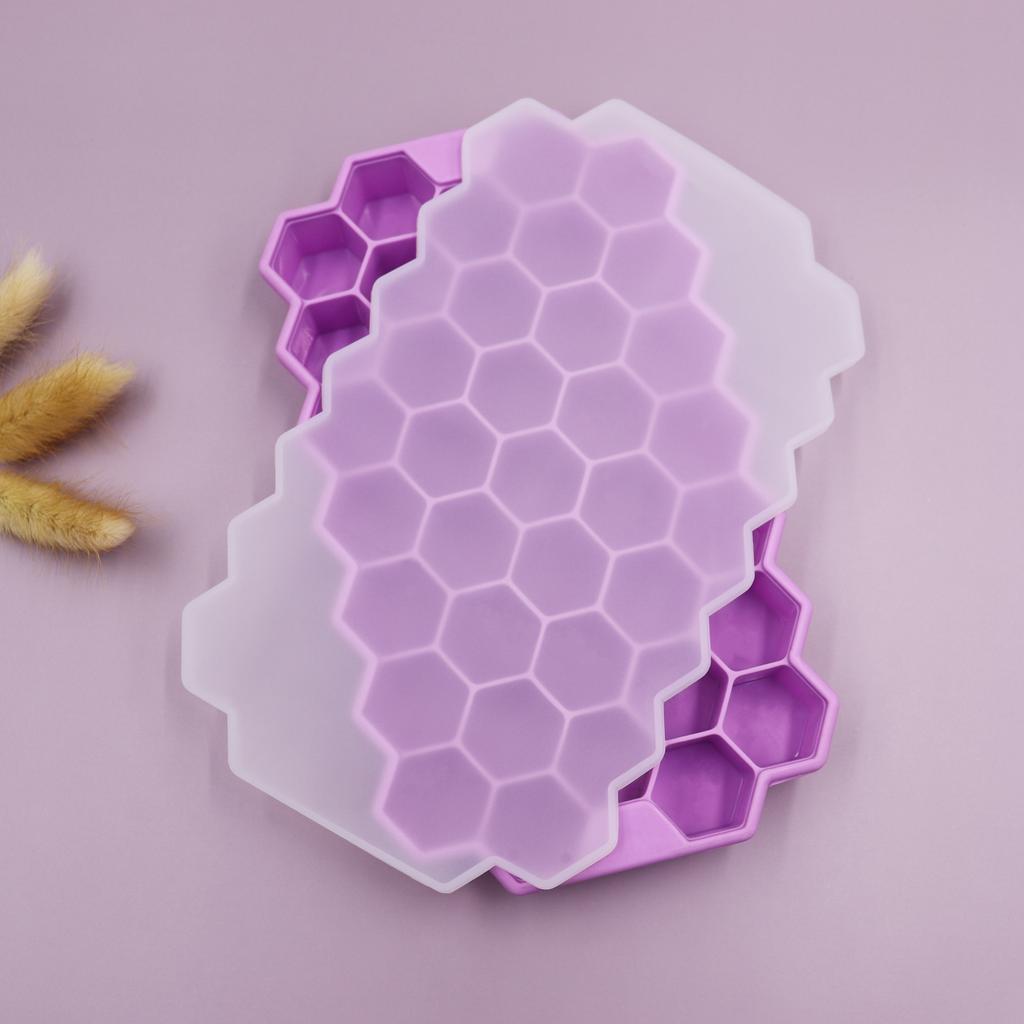 1 Piece of 37 Grid Uncovered Honeycomb Tray DIY Ice Mold Silicone Material Creative Food Grade Easy To Demold Dustproof Kitchen