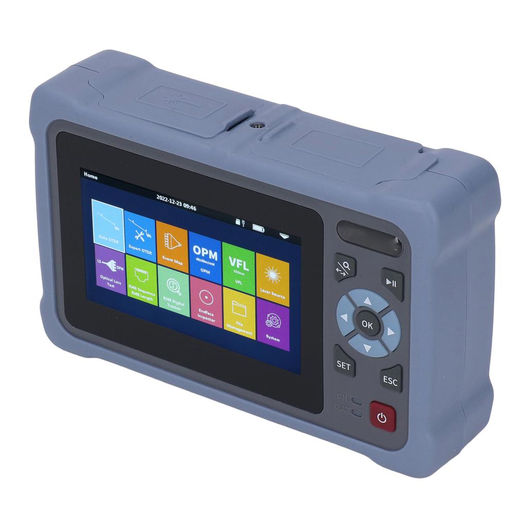 OTDR Fiber Optic Tester 4.3in Screen 5m to 100km 1310nm 1550nm OTDR Tester with FC LC Adapter 110‑240V US Plug