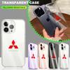 Car Logo Transparent Phone Case For IPhone 11 12 13 14 Pro Max XR X XS SE 7 8 Plus For Mitsubishi Mirage G4 KU8