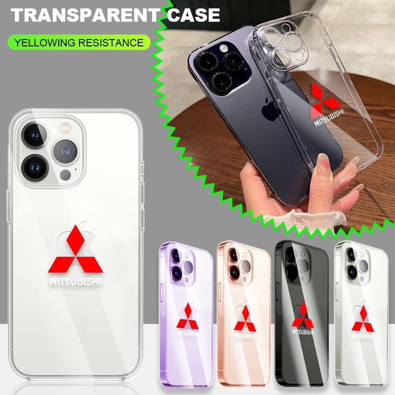 Car Logo Transparent Phone Case For IPhone 11 12 13 14 Pro Max XR X XS SE 7 8 Plus For Mitsubishi Mirage G4 KU8