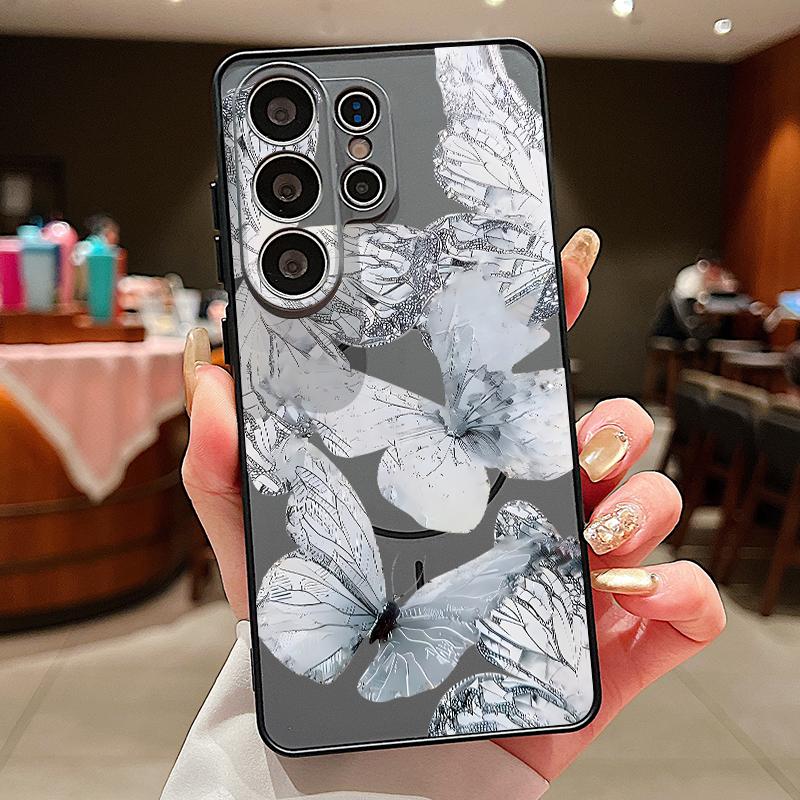 Fantastic Butterfly Print Case For Samsung S26 Edge S25 FE S24 Plus S23 S22 Ultra A15 A16 A17 A35 A36 A37 A54 A55 A56 A57 5G Magnetic Matte Cover