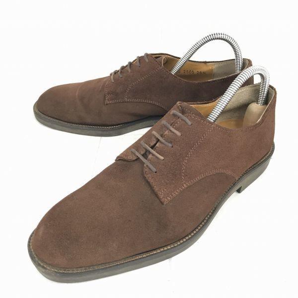 

Obiettivo Suede Leather Plain-Toe 25.5 Brown Dress Shoes Business