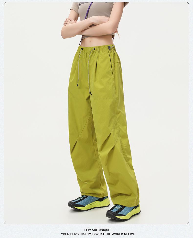 Jack Chuan Yang Women's Windproof Elastic Waist Tapered Hiking Pants - Spring/Autumn Casual Paratrooper Style
