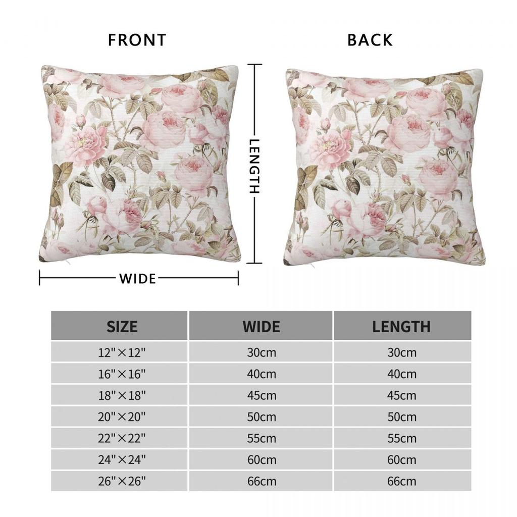 Sepia Roses Botanical Night Garden Square Pillowcase Polyester Linen Velvet Zip Decor Throw Pillow Case Car Cushion Cover