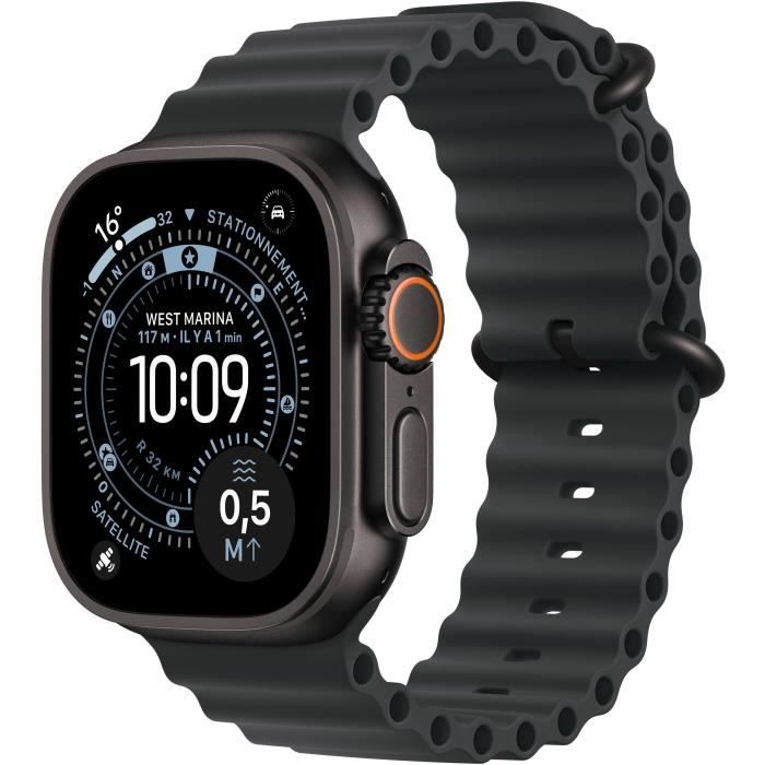 Apple Watch Ultra 3 GPS + Cellular - 49mm - Black Titanium Case - Black OceanBand Strap