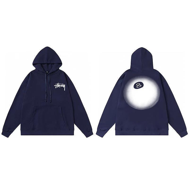 Stussy Mens Hooded Sweatshirt Casual Loose Fit Streetwear Printed Pullover