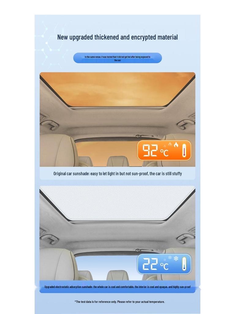 Silicone Electrostatic Sunroof Sunscreen Curtain for Denza Z9/N7/N8/N9/D9