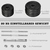 Dumbbell Barbell 2 In 1 20 Kg 8 Weight Plates Rustproof Iron Black 95 X 16 X 16 Hcm