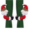 Christmas Snowman Santa Curtain Tieback Doll Ornament Hook Loop Strap For Window Curtain Xmas Holiday Home Party Decoration