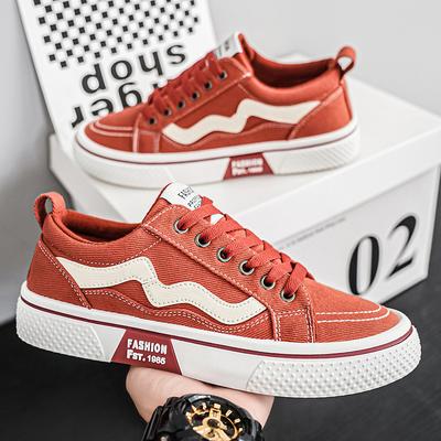 Canvas Shoes Men's New Summer Non-slip Sports Board Shoes Men's Summer Breathable Red Versatile Casual Men's Shoes