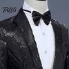 Adult Child Formal Wear Sparkly Sequin Bow Tie, Adjustable Glitter Necktie for Men, Shining Magic Show Tie Shiny Pre-Tied Neck Ties Banquet, Carnival