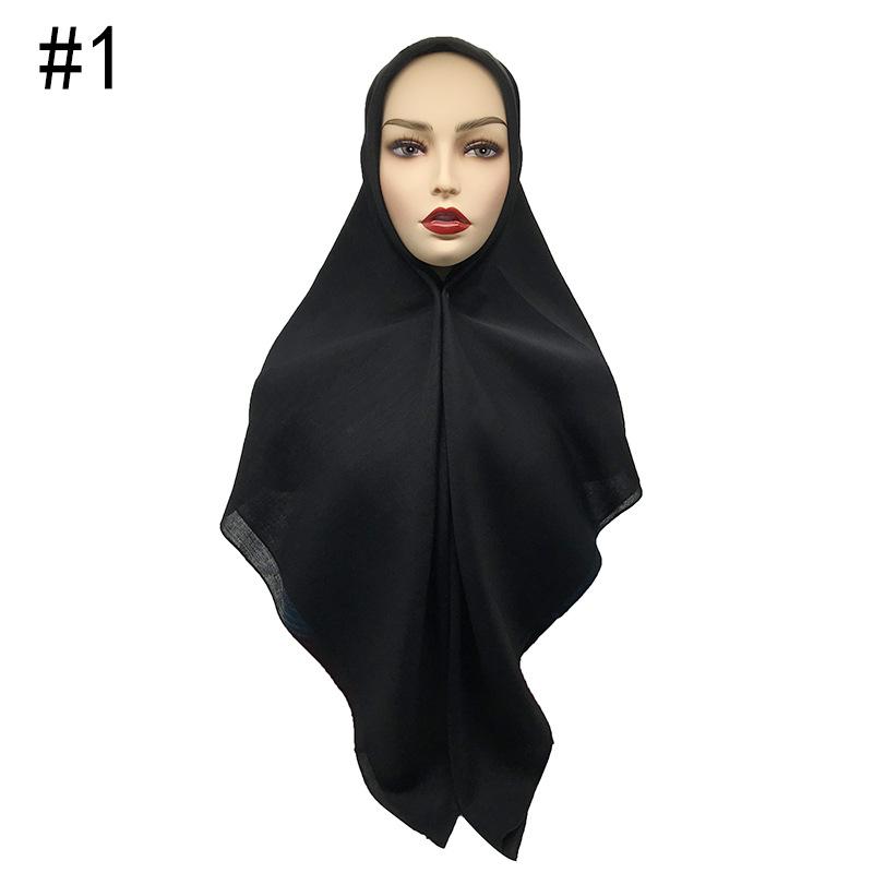 High Quality Malaysian Ladies Hijab Scarf Solid Color Cotton Oversize Square Scarf Muslim Shawls and Wraps Hijabs Foulard Femme