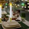 Ivory Flameless LED Window Taper Candles Battery Operated Dinner Wedding Christmas Holiday Decor Candles(Battery not included)