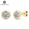 New Design Jewelry GRA Certification 0.5ct 5mm 1ct 6.5mm Moissanite 925 Sterling Silver Bubble Stud Earrings for Men Women