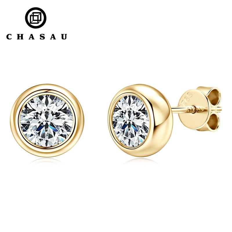 New Design Jewelry GRA Certification 0.5ct 5mm 1ct 6.5mm Moissanite 925 Sterling Silver Bubble Stud Earrings for Men Women