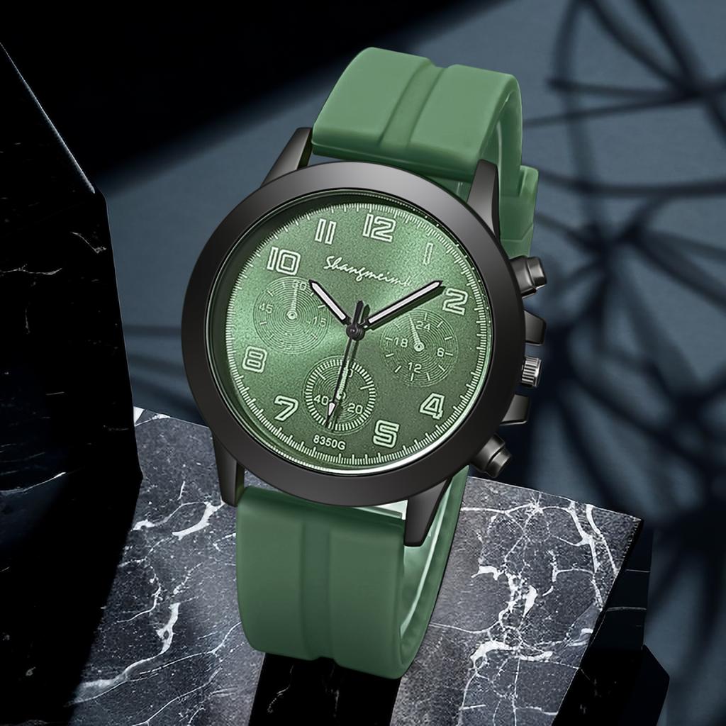 Watches for Men Casual Quartz Watches Man Silicone Strap Quartz Wristwatch Fashion Simple Round Glass Dial Date Watch Reloj