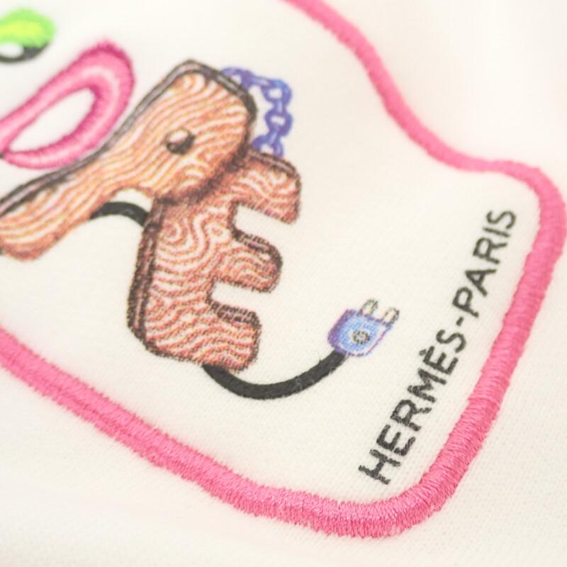 HERMES  3E4626DA 36  Sweat White/neon Cotton Mens