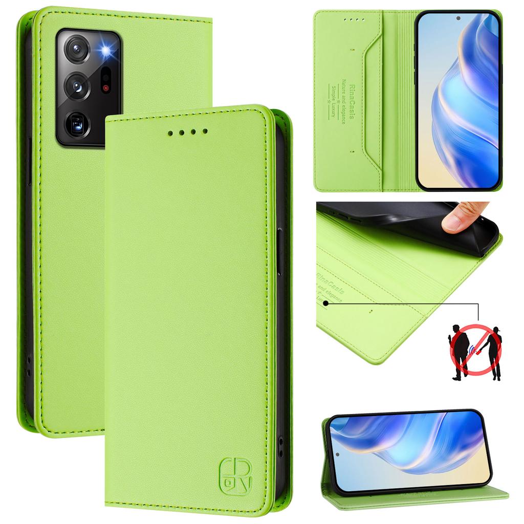 Luxus Lederhülle für Samsung Galaxy Note8 Note9 Note10 Note20 Ultra RFID-Blockierung Kartenfach Magnetische Anziehung Aufsteller Stoßfeste Klapphülle