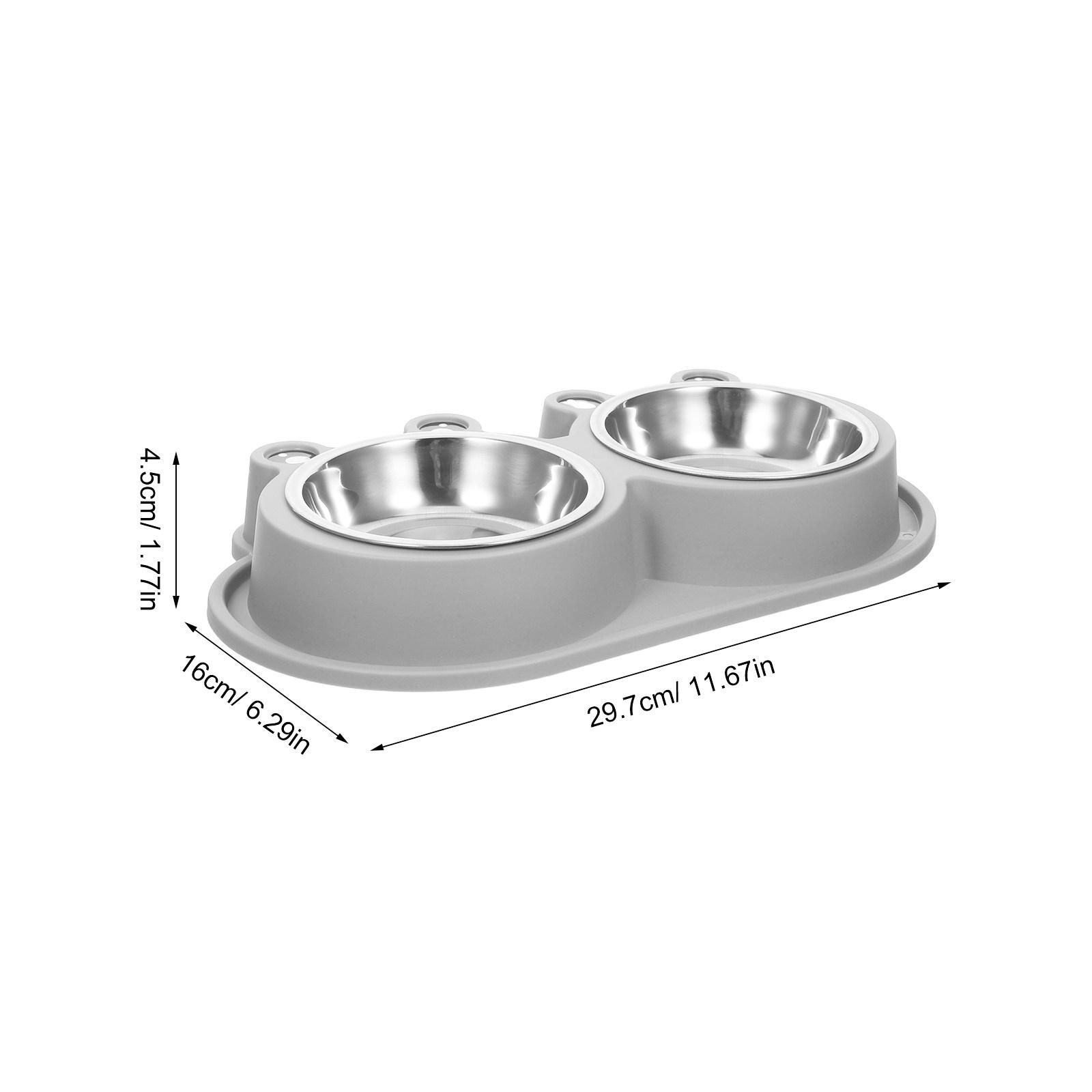 

Double Pet Feeder Bowl for Cats and Small Dogs Moat Design Ant Proof Cat Bowl Non Slip Base Stainless Steel Plastic Construction