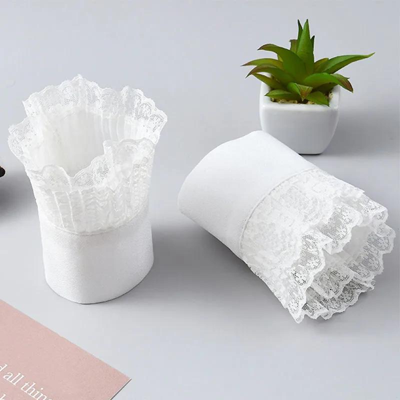 White Shirt Fake Sleeve for Women Blouse Tops Detachable Cuff Sleeved Girls Sweater Wrist Warmers Horn Cuffs Clothing Accessory